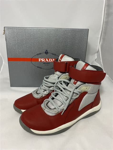 prada trainer sale|Prada high top trainers.